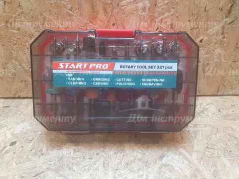 Кейс набору насадок Start Pro 227 шт з органайзером та маркуванням елементів для зручного зберігання аксесуарів гравера