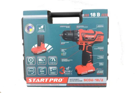 Шуруповерт акумуляторний Start Pro SCD6-18/2
