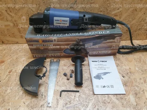 Кутова шліфувальна машина (болгарка) Wintech WAG-180 F