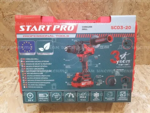 Шуруповерт акумуляторний Start Pro SCD3-20