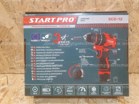 Шуруповерт акумуляторний Start Pro SCD-12 40Нм