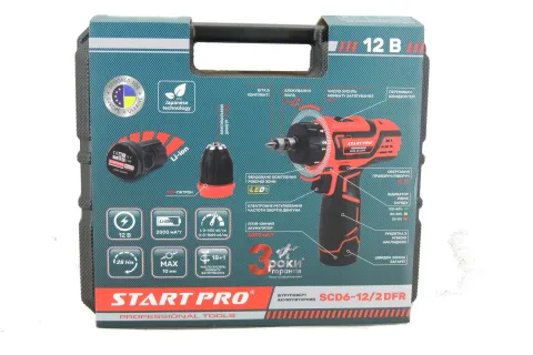 Шуруповерт акумуляторний Start Pro SCD6-12/2 DFR