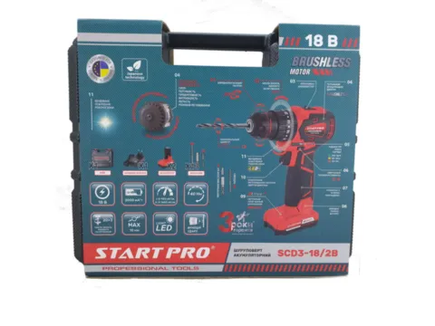 Шуруповерт акумуляторний Start Pro SCD3-18/2B