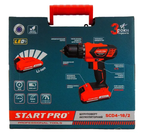 Шуруповерт акумуляторний Start Pro SCD4-18/2