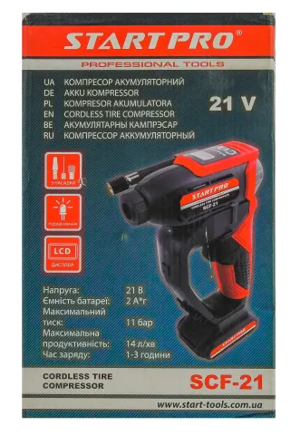 Автокомпресор акумуляторний START PRO SCF-21