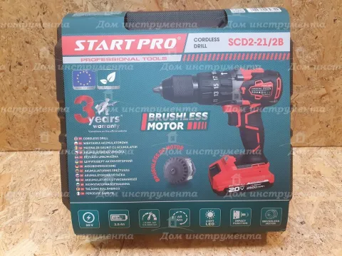 Шуруповерт акумуляторний Start Pro SCD2-21/2B Brushless