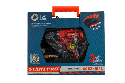 Шуруповерт акумуляторний Start Pro SCD3-18/2