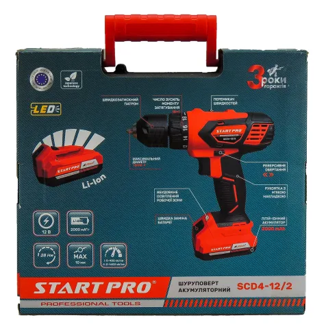 Шуруповерт акумуляторний Start Pro SCD4-12/2